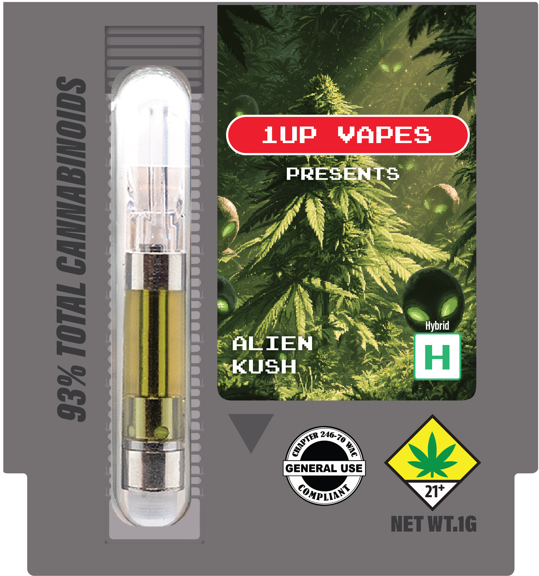 Alien Kush 1UP vape package